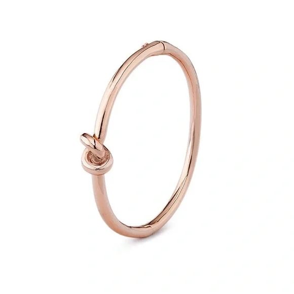 Wanderlust + Co 🌙 18k Filled Rose Gold, Knot Bangle - Picture 3 of 13